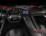C8 Corvette Real Carbon Fiber Dash Chrome Trim Cover Kit | Interior Upgrade (2020–2025)