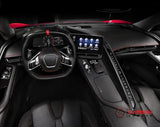 C8 Corvette Dash Chrome Trim Carbon Fiber Cover Kit