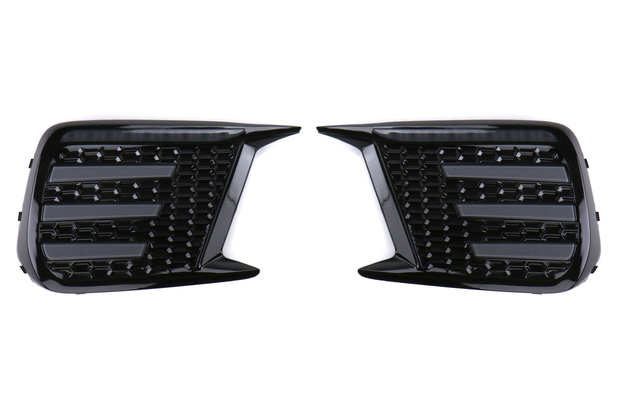 OLM Smoked Tri Bar Fog Light Bezel (No Fog Hole) - 2018-2021 Subaru WRX / STI