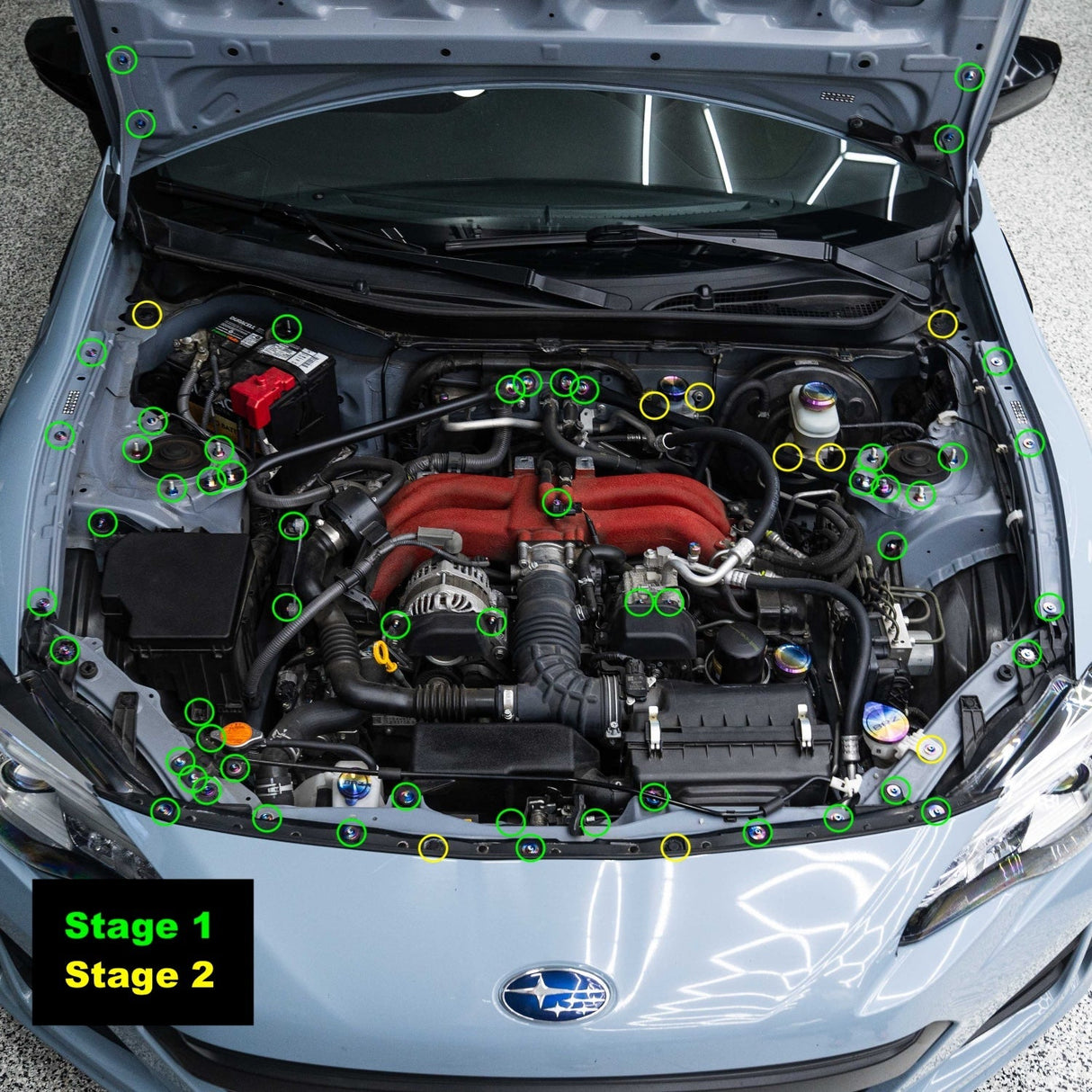 JDC Titanium Engine Bay Dress-Up Hardware Kit | 2013-2021 FRS/BRZ/86