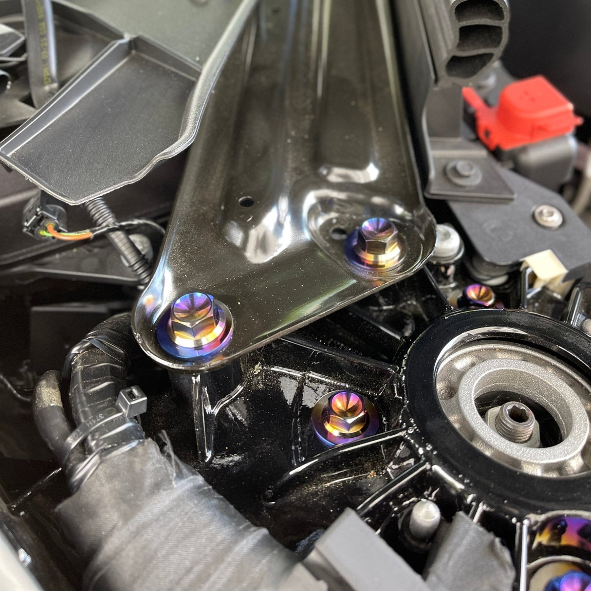 JDC Titanium Engine Bay Dress-Up Hardware Kit | A90 Toyota Supra
