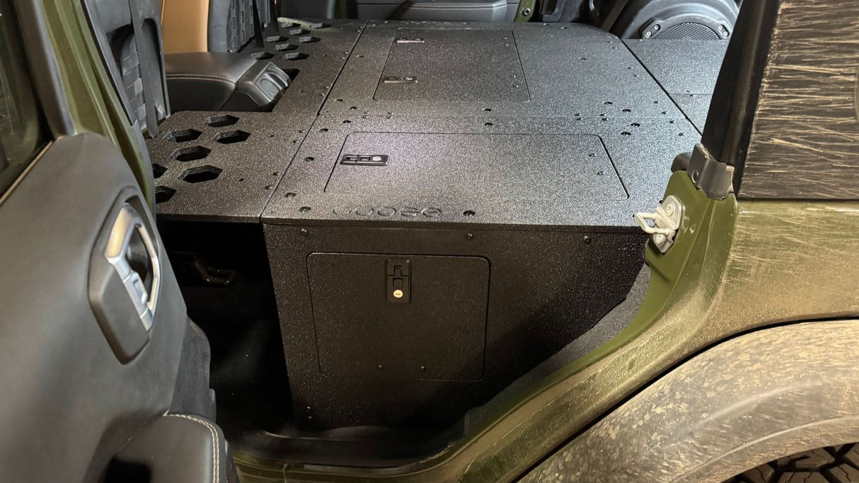Jeep Wrangler 2018-2023 JLU 4 Door - Second Row Seat Delete Plate System - 8" or 10" Module Based