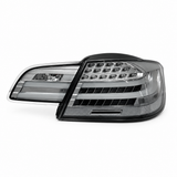 Clear CSL-style tail light outer and inner components, unlit studio view