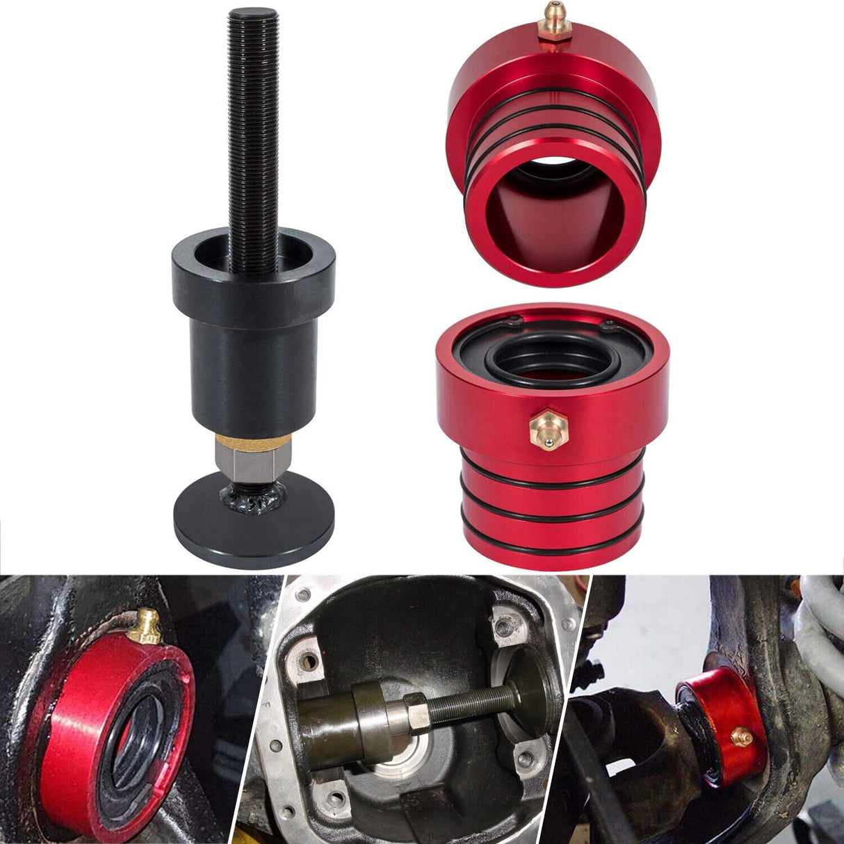 Front Inner Axle Side Seal Installation Tool & MG21103 Front Axle Tube Seal for Dana 30/44/60 Front differentials Fits Jeep Wrangle, Ford, Dodge, Volve and more.