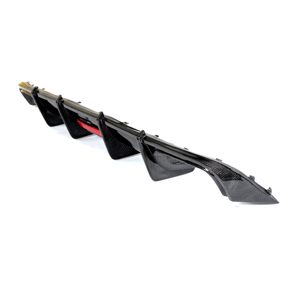 Audi A4 B9 Sedan Carbon Fiber Gloss Black Rear Bumper Diffuser 2018 - 2019