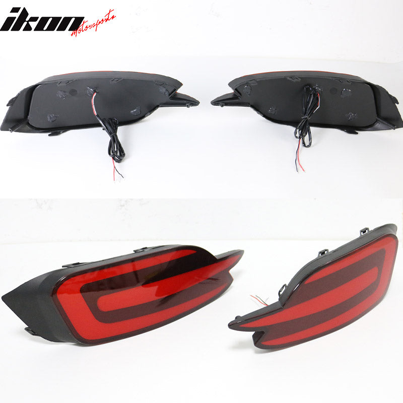 2016-2018 Honda Civic 10th 4Dr Red LED Light Rear Bumper Lamp