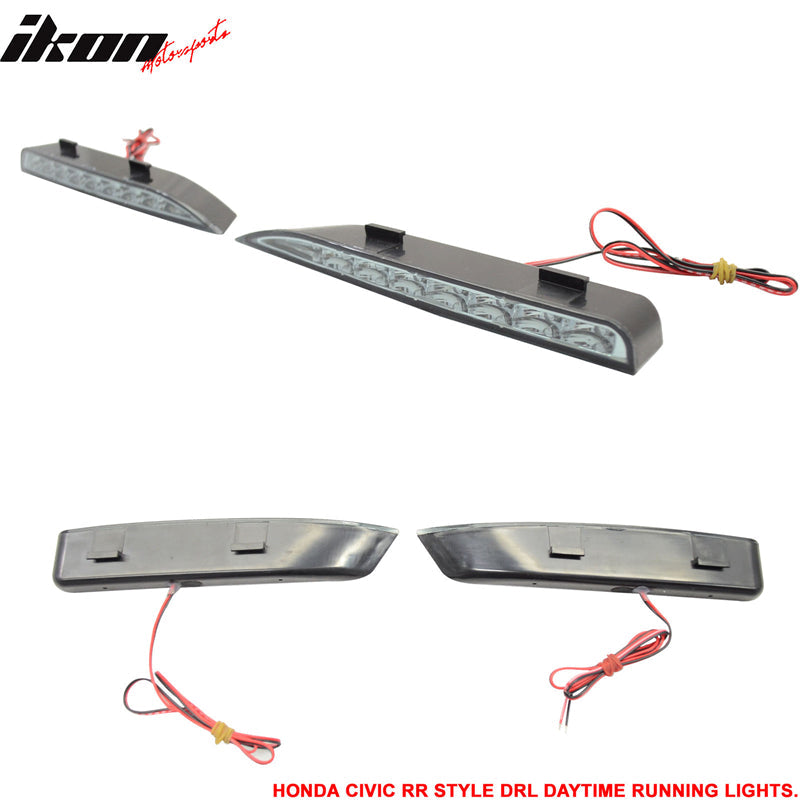 Fits 06-11 Civic Mugen RR Front Bumper + Bumper Lip Spoiler + LED DRL