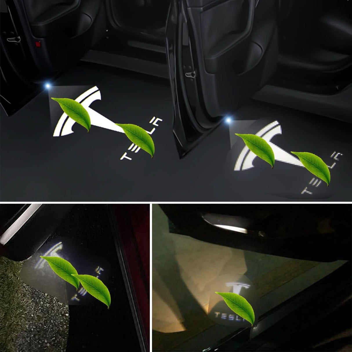 LED Logo Tesla Puddle Lights for Model 3/Y/S/X | TESERY