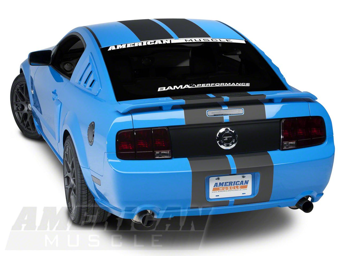 SEC10 Lemans Stripes; Matte Black; 8-Inch (79-23 Mustang)