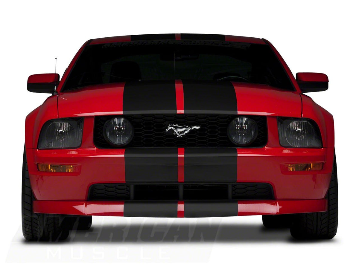 SEC10 Lemans Stripes; Matte Black; 12-Inch (79-23 Mustang)