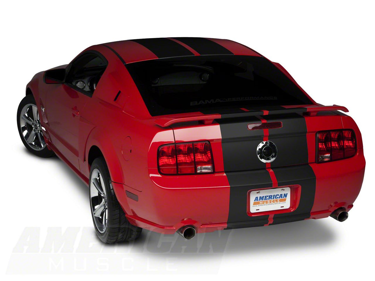 SEC10 Lemans Stripes; Matte Black; 12-Inch (79-23 Mustang)