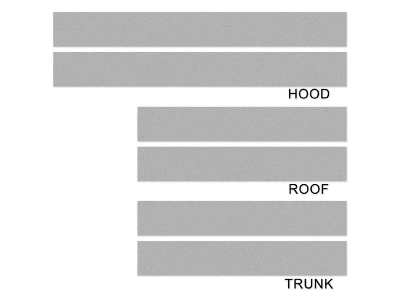 SEC10 Lemans Stripes; Silver; 12-Inch (79-23 Mustang)