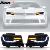 2014-2015 Chevrolet Camaro 6th Gen Style Projector DRL LED Headlights