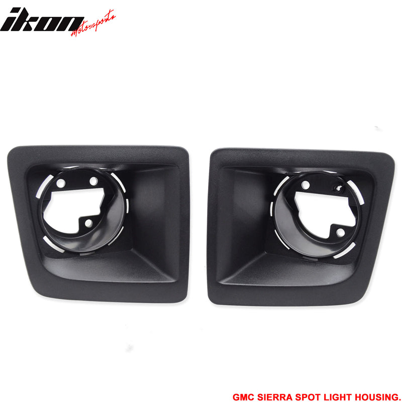 2014-2015 GMC Sierra OE Style Spotlights Fog Lights Covers Black ABS