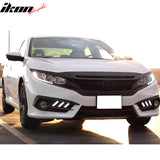 2016-2018Â Honda Civic LED Amber & White Fog light Bezels Cover 2DR 4DR