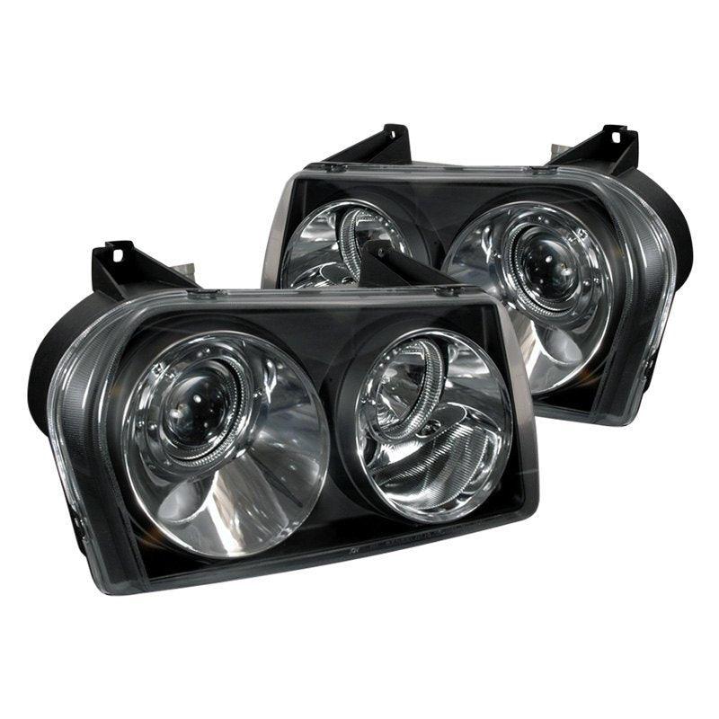Spec-D Projector Headlights Chrysler 300 [Halo] (2005-2010) Black Housing