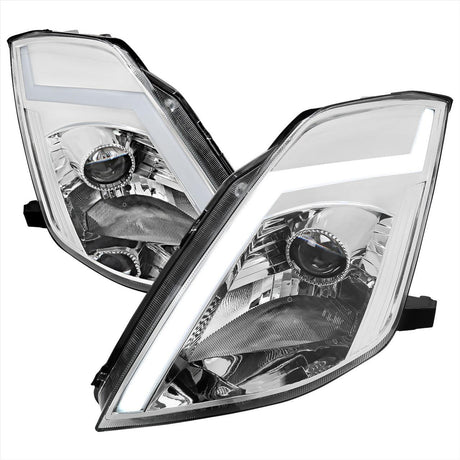 Nissan 350Z Switchback Sequential Animated LED Bar HID Projector Headlights (2003-2009) - K2 Industries