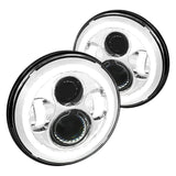 Spec-D Projector Headlights Jeep Wrangler [7" Halo LED] (Round) Black or Chrome