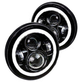 Spec-D Projector Headlights Jeep Wrangler [7" Halo LED] (Round) Black or Chrome