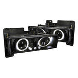 Spec-D Projector Headlights Chevy C10 / Blazer / Tahoe / Silverado (88-98) Halo LED - Black or Chrome