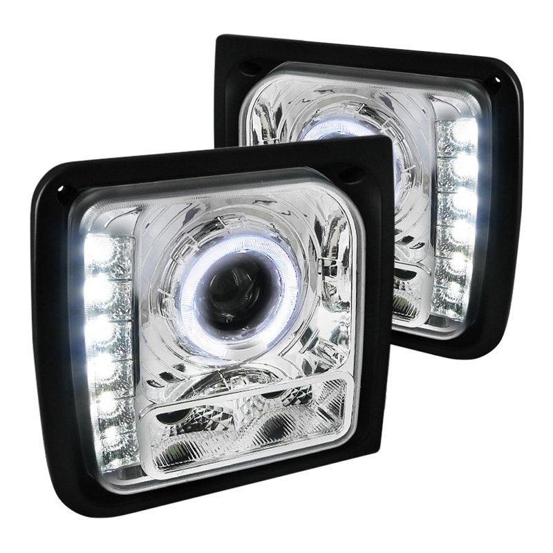 Spec-D Projector Headlights Jeep Cherokee [Halo LED] (1997-2001) Black or Chrome