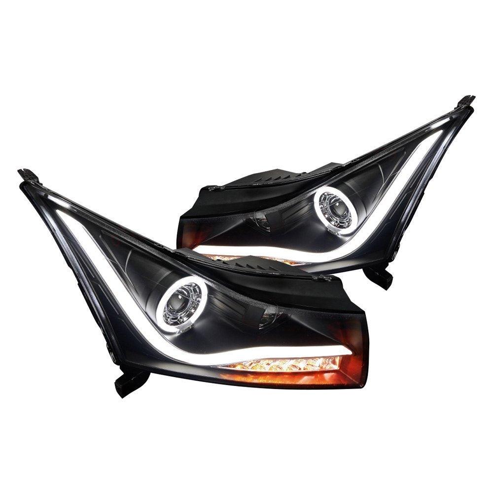 Spec-D Projector Headlights Chevy Cruze (2011-2015) Halo w/ LED Bar - Black or Chrome