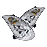 Infiniti G35 Coupe Black/Chrome/Smoke  Projector Headlights with Dual Halo Feature (2003-2007) - K2 Industries