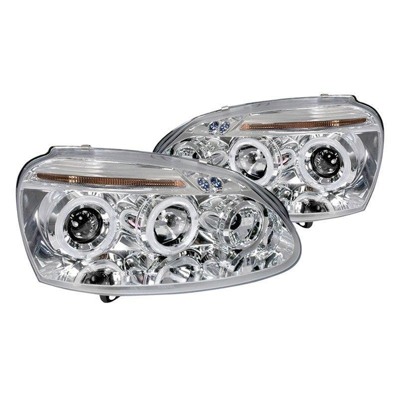 Spec-D Projector Headlights Golf/Rabbit (06-08) Jetta (06-10) MK5 [Halo LED] Black / Chrome