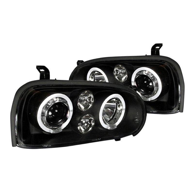 Spec-D Projector Headlights VW Golf MK3 / Cabrio (93-98) Halo LED - Black or Chrome