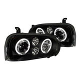 Spec-D Projector Headlights VW Golf MK3 / Cabrio (93-98) Halo LED - Black or Chrome