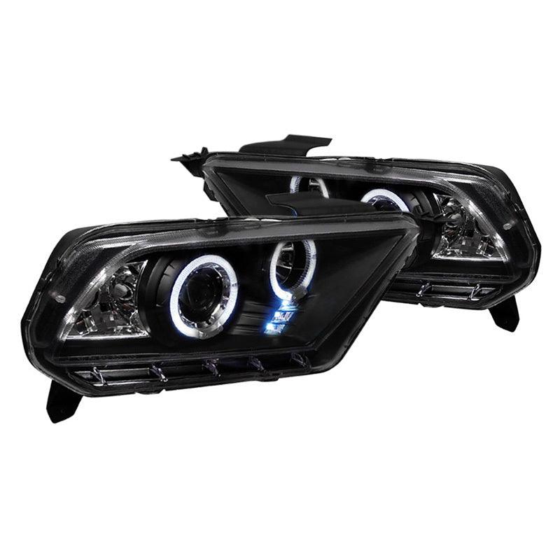 Spec-D Projector Headlights Ford Mustang (10-14) Dual Halo LED - Black or Chrome