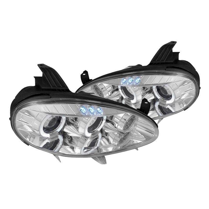 Spec-D Projector Headlights Mazda Miata NB (2001-2005) w/ LED Halo - Black / Chrome / Smoke