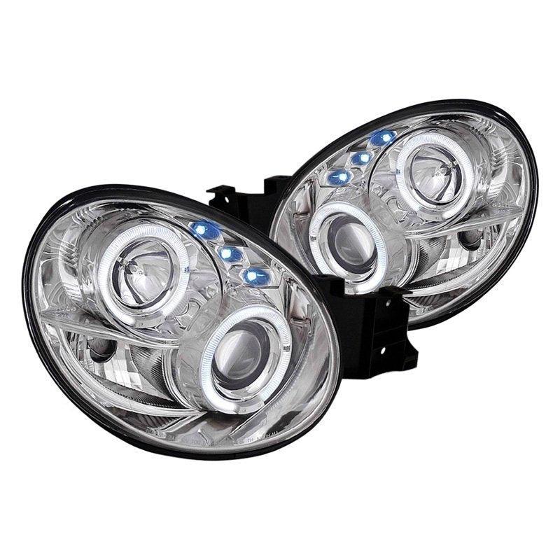 Spec-D Projector Headlights Subaru WRX (02-03) Dual Halo LED - Bug Eye Black or Chrome