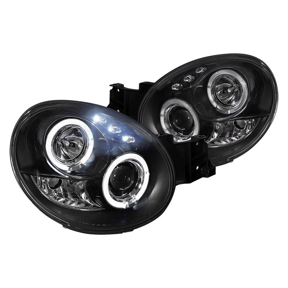 Spec-D Projector Headlights Subaru WRX (02-03) Dual Halo LED - Bug Eye Black or Chrome