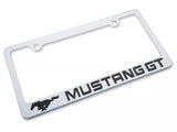 SpeedForm License Plate Frame; Black Pony with Mustang GT Lettering (Universal; Some Adaptation May Be Required)