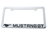 SpeedForm License Plate Frame; Black Pony with Mustang GT Lettering (Universal; Some Adaptation May Be Required)