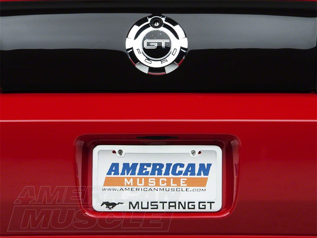 SpeedForm License Plate Frame; Black Pony with Mustang GT Lettering (Universal; Some Adaptation May Be Required)