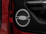 Speedform A/C Vent Trim With Black Mustang Lettering; Brushed (15-23 Mustang)