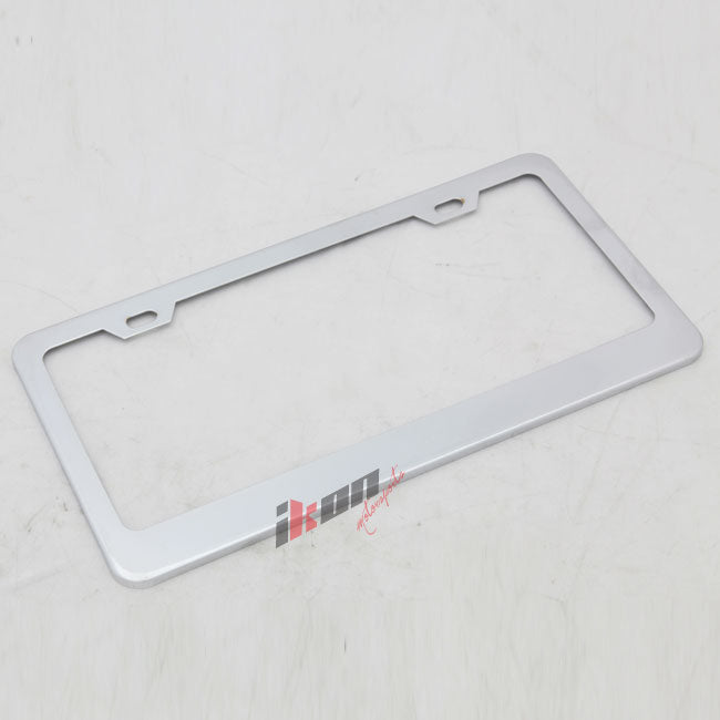 2PC Chrome Steel License Plate Frame + Screw Cap Car Truck Van SUV