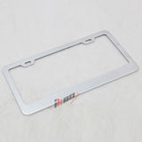 2PC Chrome Steel License Plate Frame + Screw Cap Car Truck Van SUV