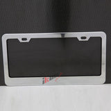 2PC Chrome Steel License Plate Frame + Screw Cap Car Truck Van SUV