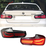 Fits 16-18 BMW F30 M3 LCI Black Lines Rear Tail Lights s
