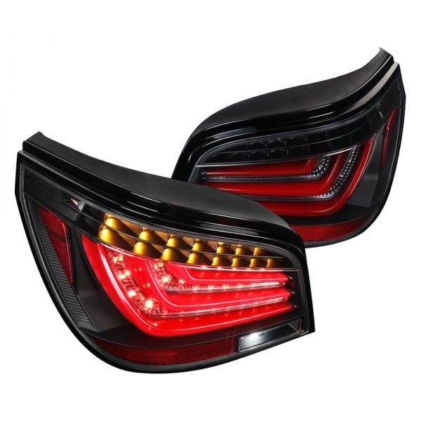 LED Tail Lights BMW E60 5 Series (04-07) Red / Chrome / Black - K2 Industries