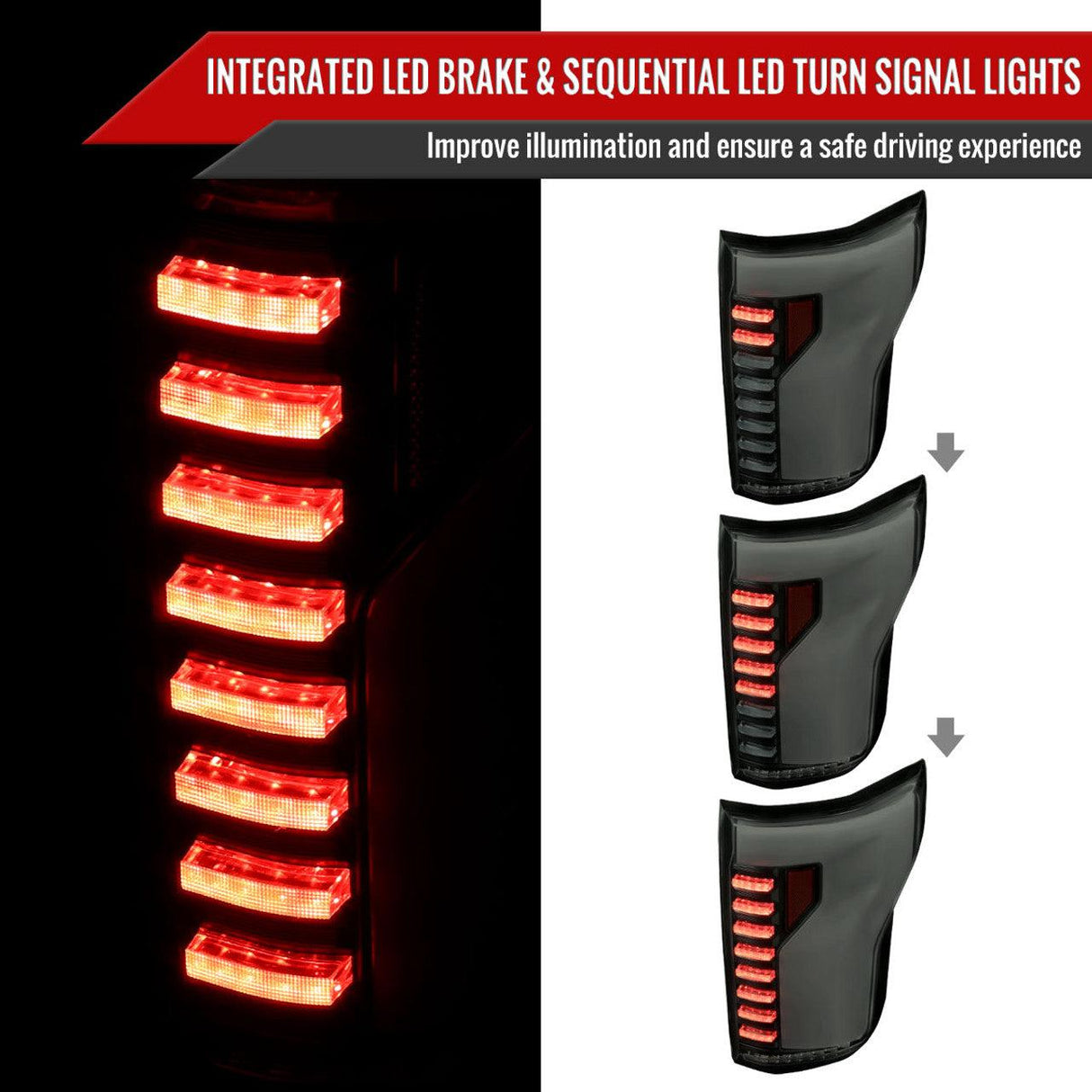 Spec-D LED Tail Lights Ford F150 (2015-2020) Sequential Animated Turn Signals