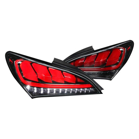 Hyundai Genesis Coupe Sequential Turn Signal - Black / Red / Smoke Tail Lights (2010-2016) - K2 Industries