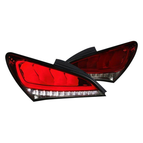 Hyundai Genesis Coupe Sequential Turn Signal - Black / Red / Smoke Tail Lights (2010-2016) - K2 Industries