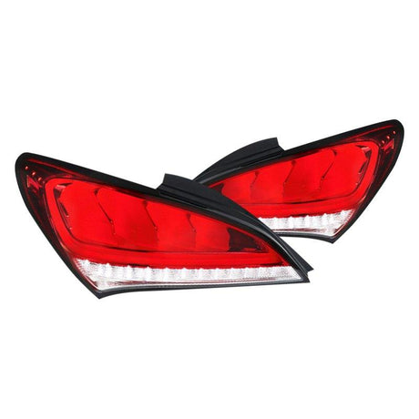 Hyundai Genesis Coupe Sequential Turn Signal - Black / Red / Smoke Tail Lights (2010-2016) - K2 Industries