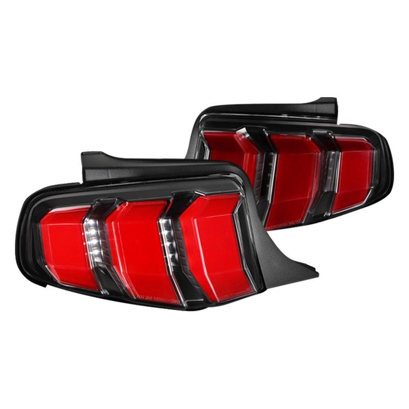 Spec-D Tail Lights Ford Mustang (2010-2011-2012) Sequential Turn Signal LED - Black / Chrome / Red