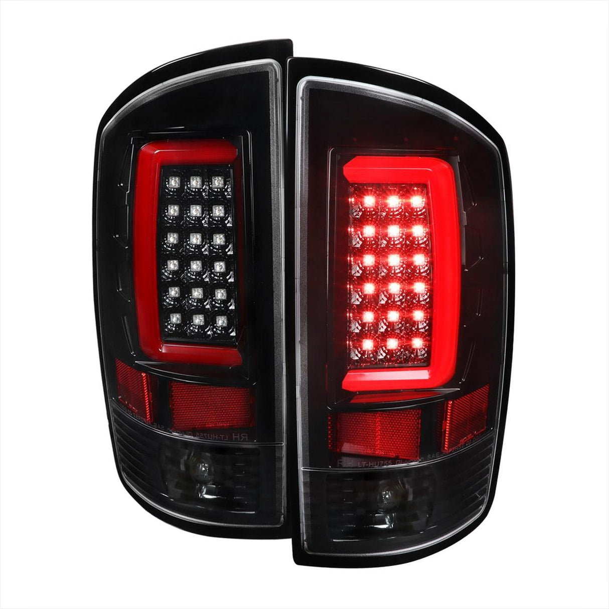 Spec-D LED Tail Lights Dodge Ram (02-06) LED C Light Bar - Black / Chrome / Red
