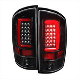Spec-D LED Tail Lights Dodge Ram (02-06) LED C Light Bar - Black / Chrome / Red